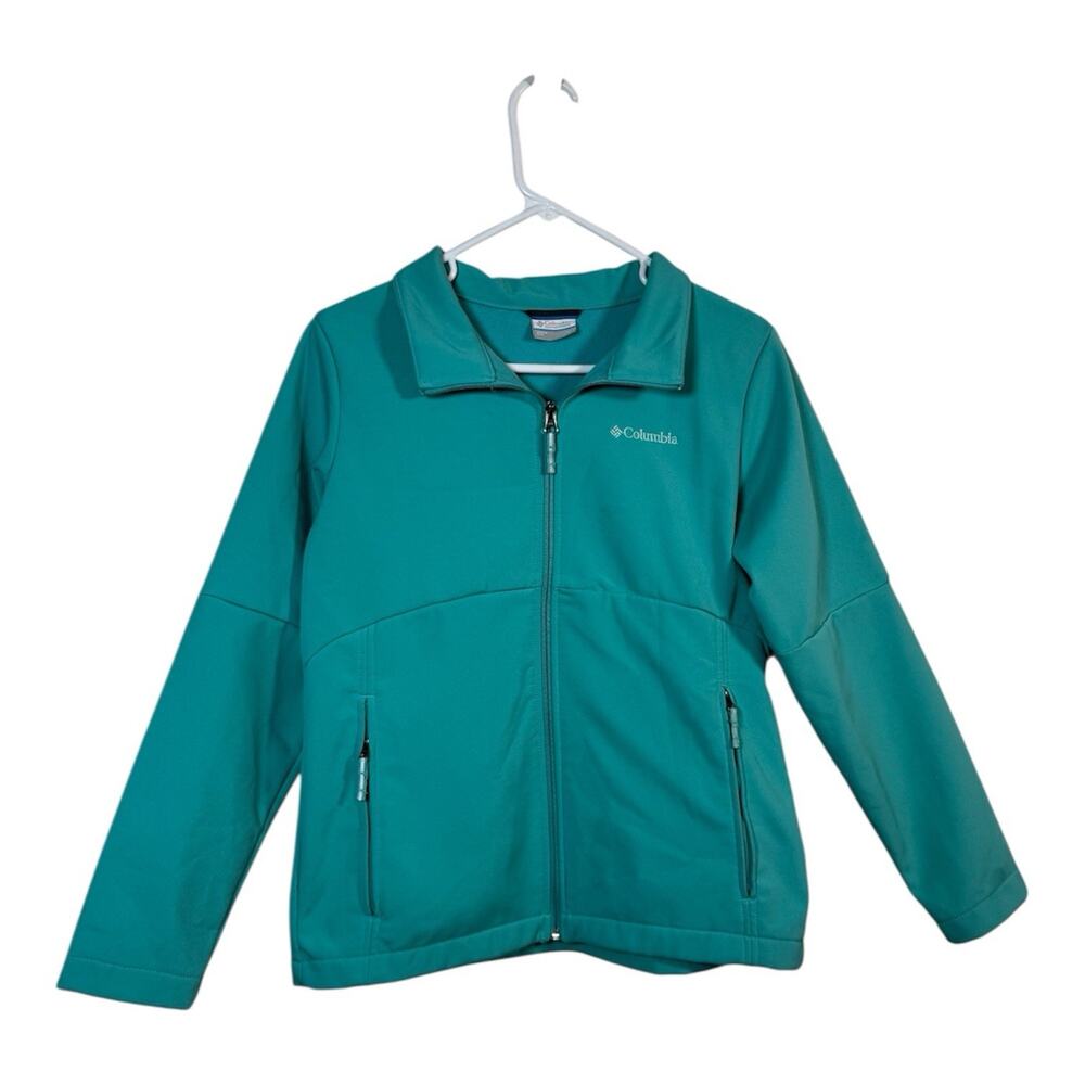 Columbia Kids XL Teal Softshell Fleece Lined Full Zip Outdoor Jacket